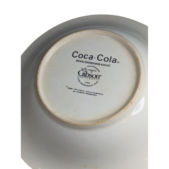 Vintage Coca-Cola Ceramic Bowls Gibson 1996 Set Of 4 mosaic Stained Glass - Picture 5 of 5
